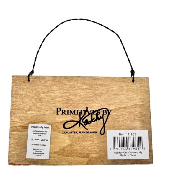 Primitives By Kathy Set of 4 Valentines Ornaments Love Wooden Hanging Sign 5x3 - Picture 5 of 10